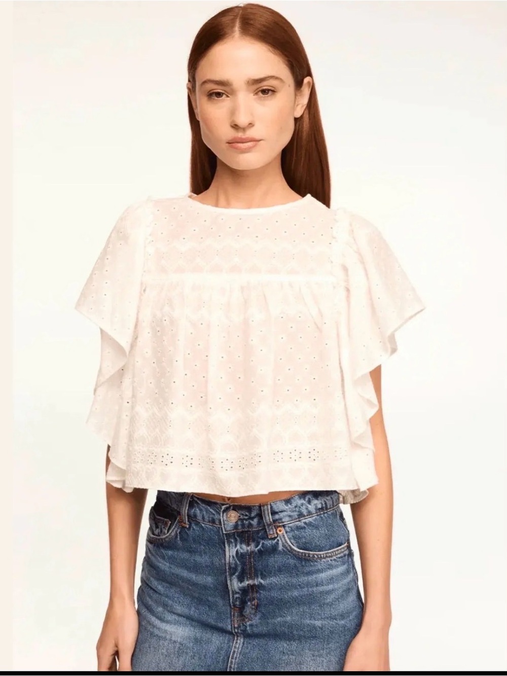 Misa Los Angeles Penelope White Eyelet Top